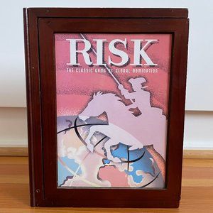 Risk Vintage Game Collection Wooden Book Shelf 2005 Edition